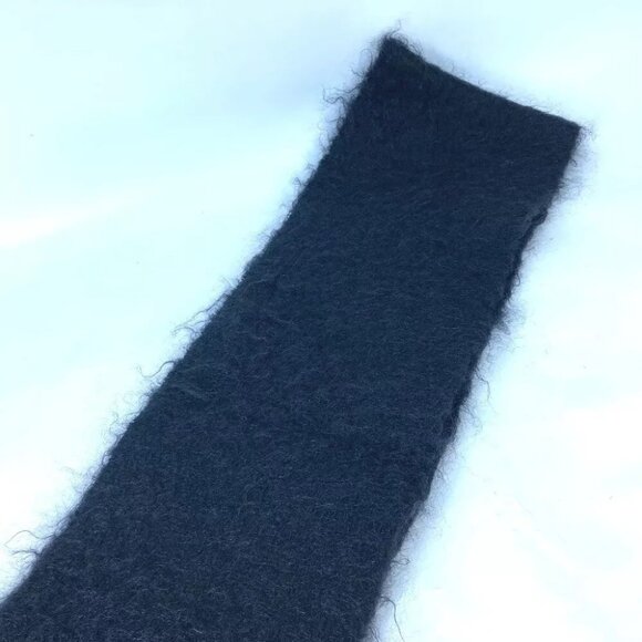 LOEWE Beaded embroidery logo fringe Scarf mohair / wool Black - Picture 3 of 9